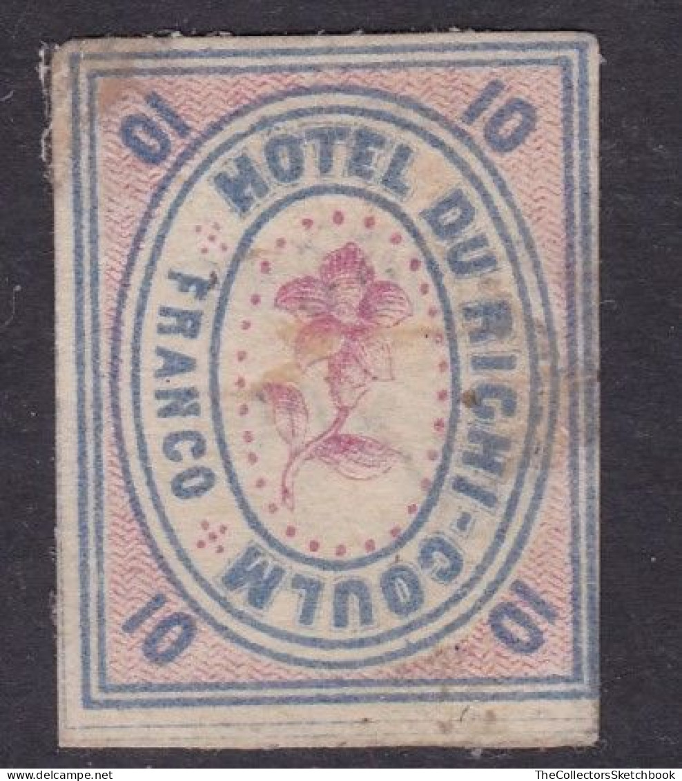 Switzerland Local Hotel Post, Rigi Coulm, 10 Cents,  On Paper. Poor Condition - Revenue Stamps