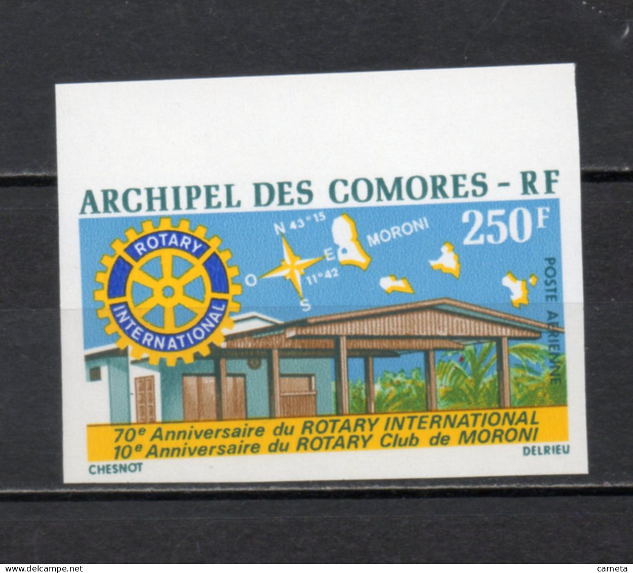 COMORES PA N° 66  NON DENTELE   NEUF SANS CHARNIERE COTE 40.00€  ROTARY INTERNATIONAL - Aéreo