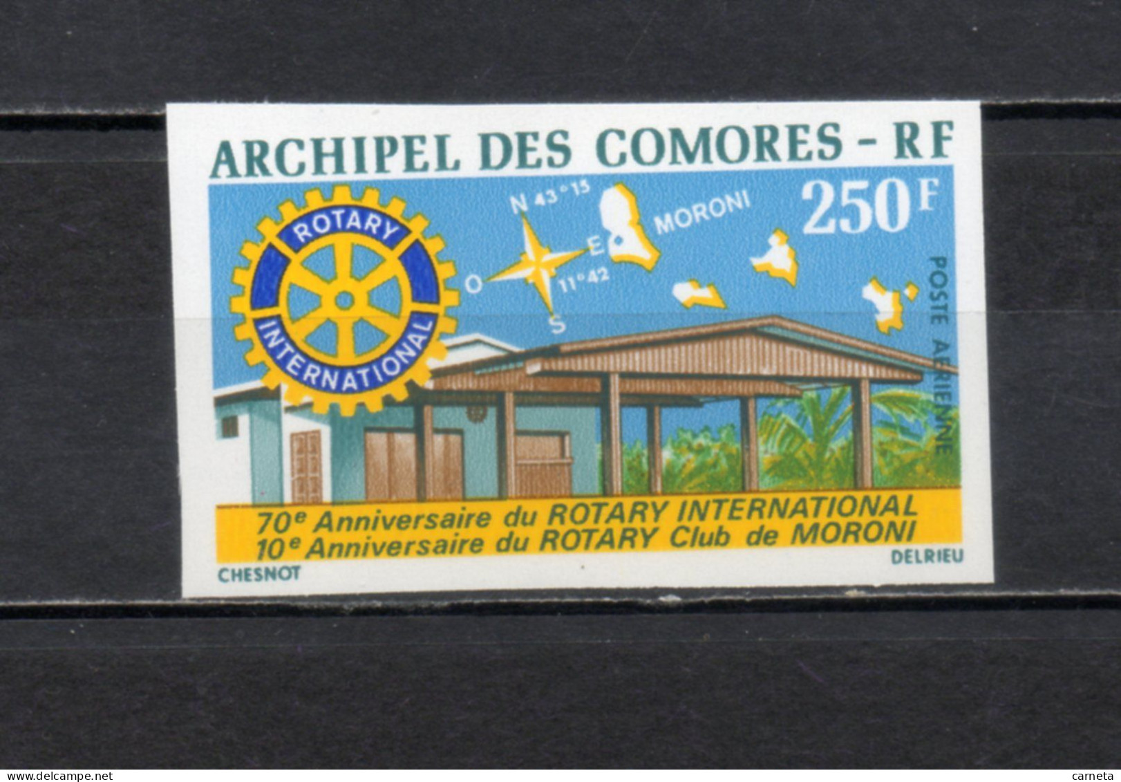COMORES PA N° 66  NON DENTELE   NEUF SANS CHARNIERE COTE 40.00€  ROTARY INTERNATIONAL - Luchtpost