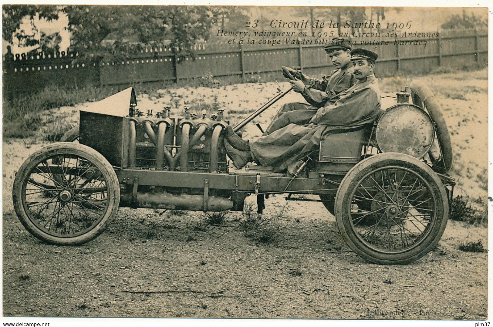 Circuit De La Sarthe 1906 - Hemery Sur Voiture Darracq - Le Mans