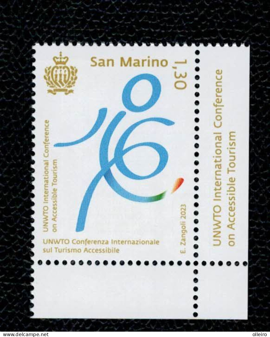 San Marino 2023 UNWTO Conferenza Internazionale Sul Turismo Accessibile 1v Complete Set ** MNH - Nuovi