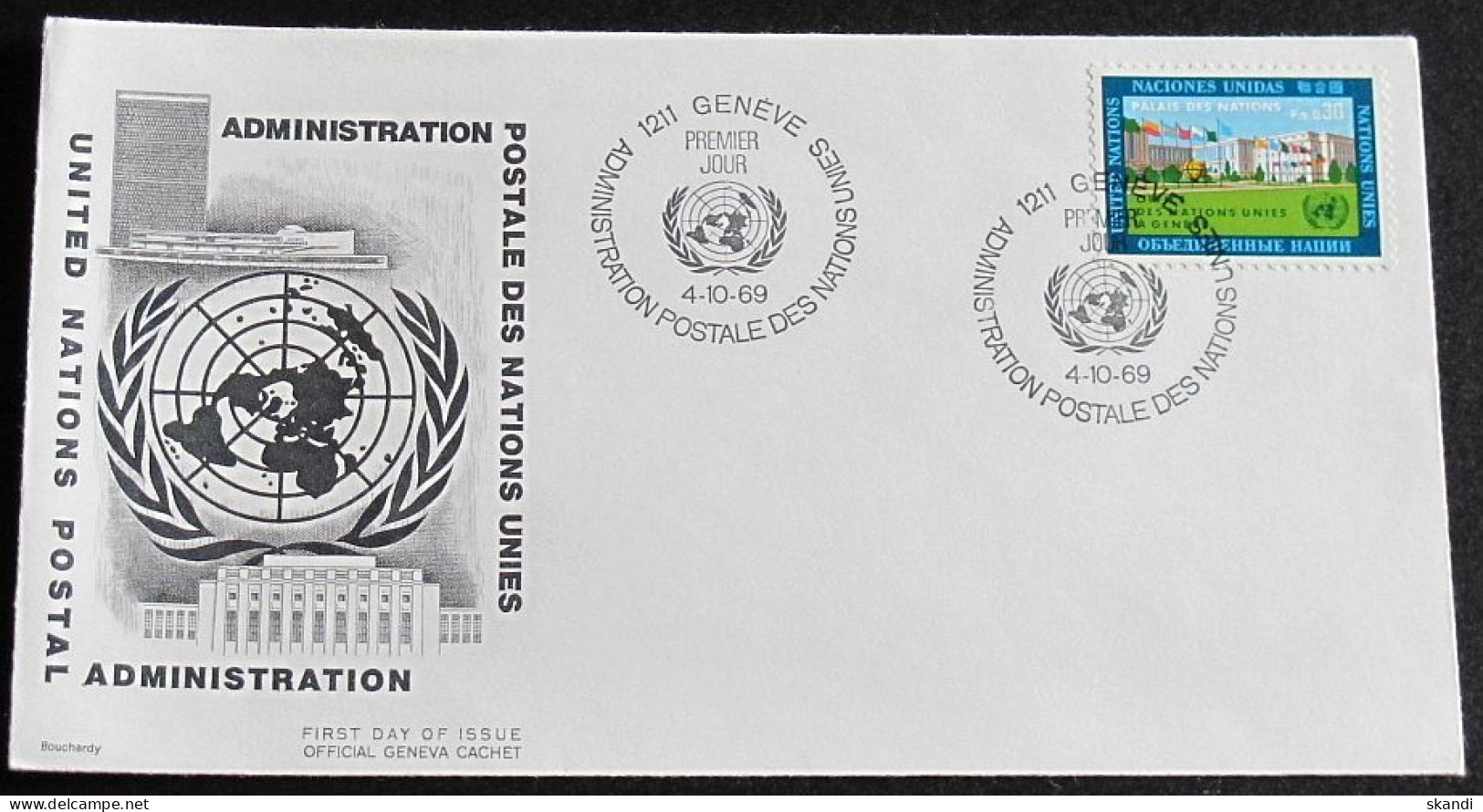 UNO GENF 1969 Mi-Nr. 4 FDC - FDC