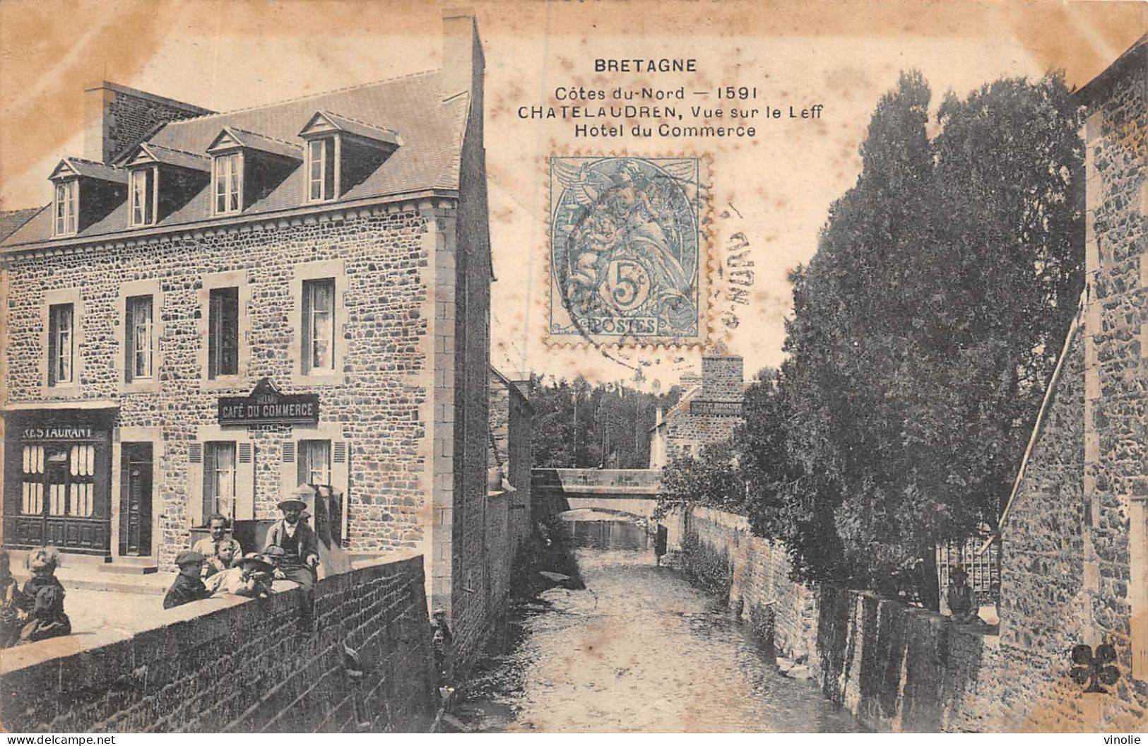 PIE-23-GOLL. 7746 : CHATELAUDREN. SERIE BRETAGNE MTIL HOTEL DU COMMERCE - Châtelaudren