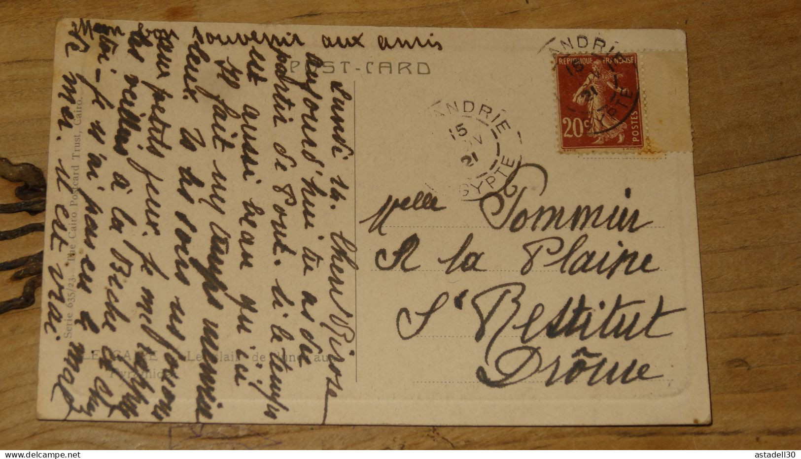 CPA Expediee De ALEXANDRIE En 1921 ......... PHI .......... 17391 - Lettres & Documents