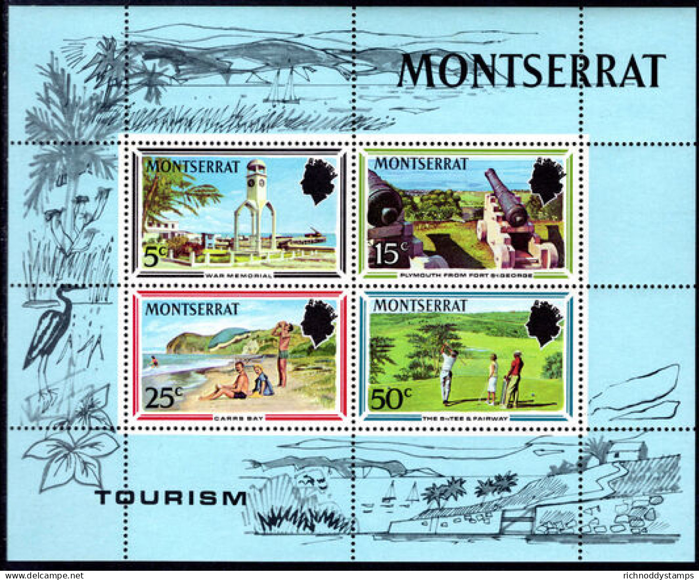 Montserrat 1970 Tourism Souvenir Sheet Unmounted Mint. - Montserrat