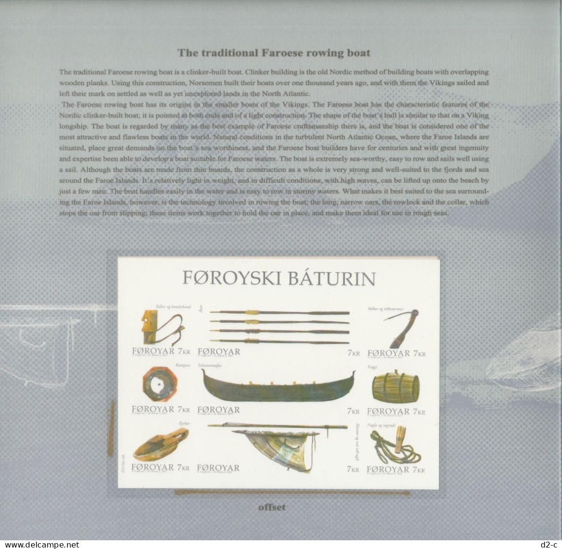 2013 Faroes Islands - Limited Edition Signed Presentation Pack: The Traditional Faroese Rowing Boat - Sammlungen (im Alben)