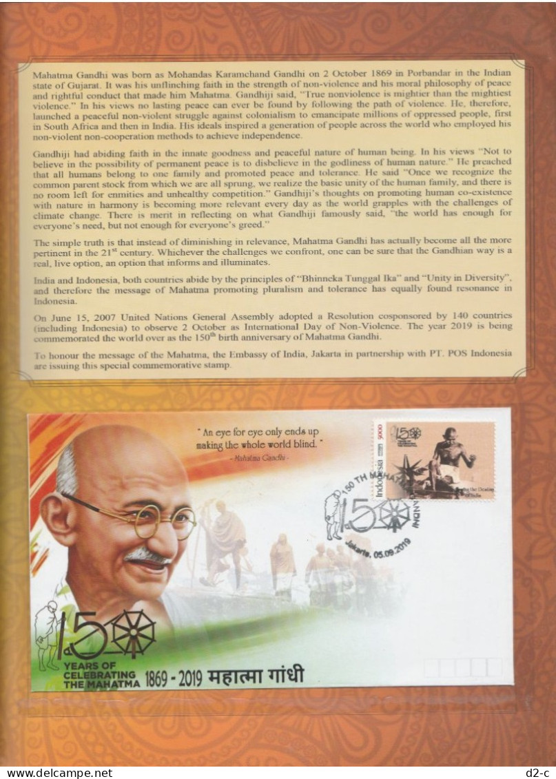 2019 Indonesia- Presentation Pack: 150th Birth Anniversary Of Mahatma Gandhi - Sammlungen (im Alben)