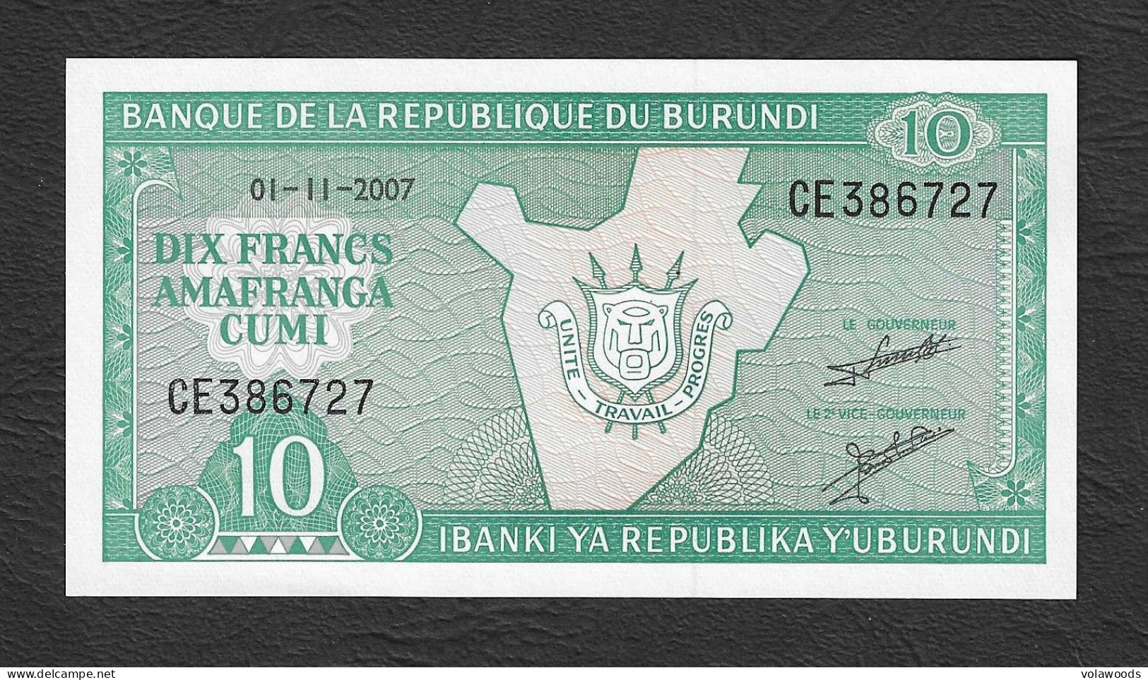 Burundi - Banconota Non Circolata FdS UNC Da 10 Franchi P-33e.2 - 2007 #19 - Burundi