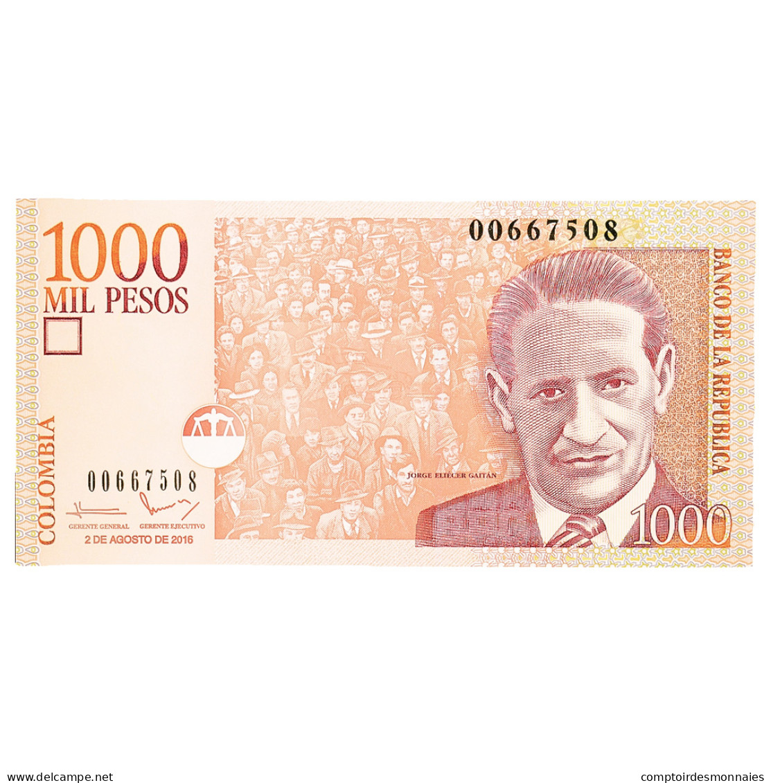 Billet, Colombie, 1000 Pesos, 2016, 2016-08-02, NEUF - Colombie