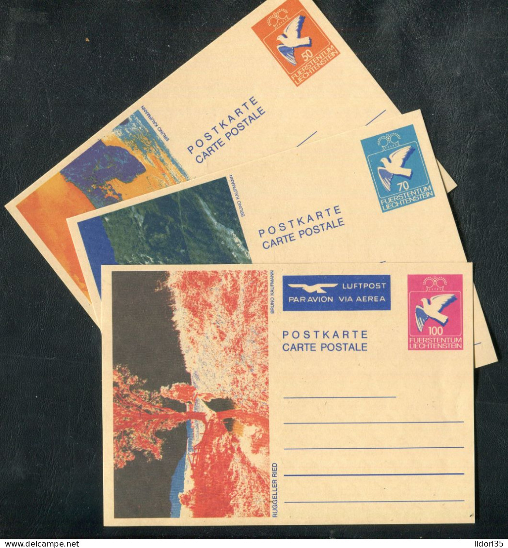 "LIECHTENSTEIN" 1984, Bildpostkarten Mi. P 82-P 84 ** (5100) - Stamped Stationery
