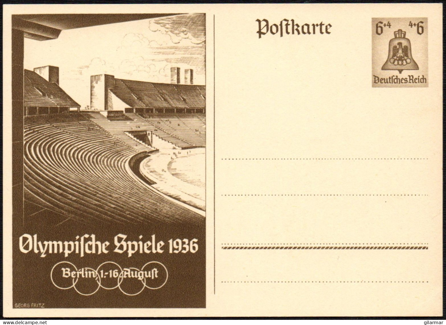 GERMANY BERLIN 1936 - OLYMPIC GAMES BERLIN '36 - OLYMPIC STADIUM POSTCARD - M - Summer 1936: Berlin