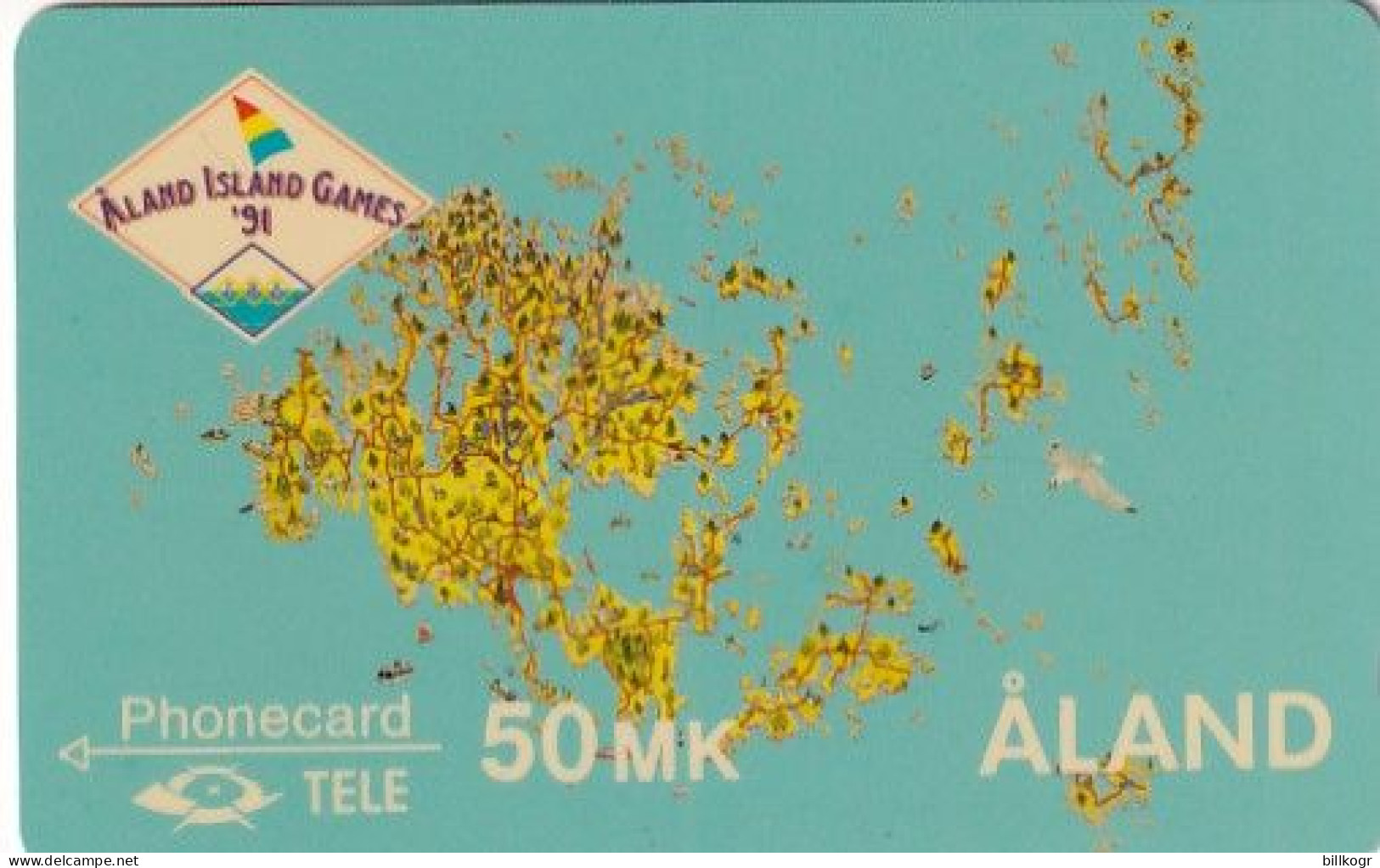 ALAND ISL.(GPT) - Map, Aland Island Games "91, CN : 4FINB(4mm), Tirage 3900, 06/91, Mint - Aland