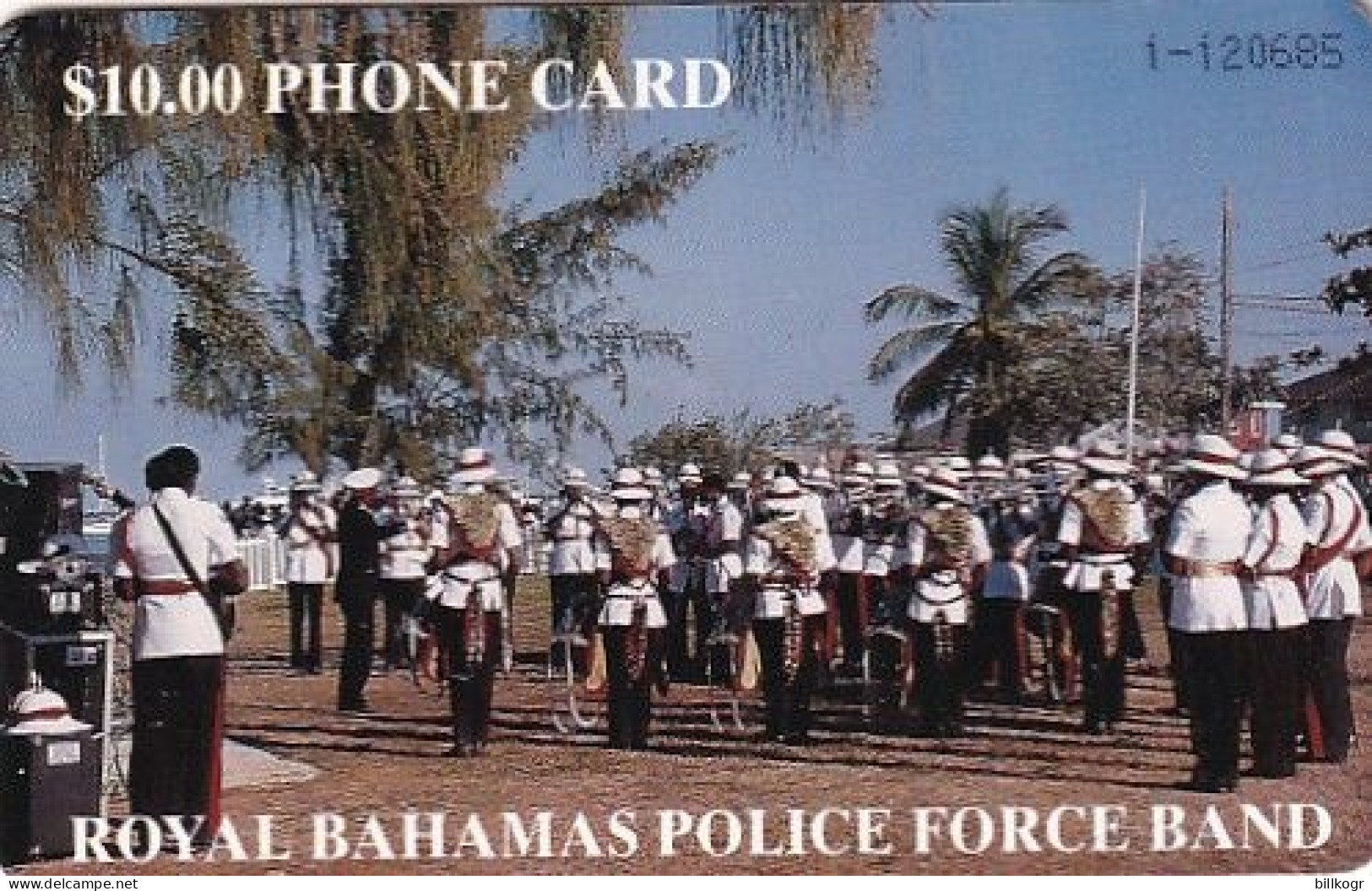 BAHAMAS ISL.(chip) - Royal Bahamas Police Force Band(BAH C6A), Black CN On Reverse, Used - Bahama's