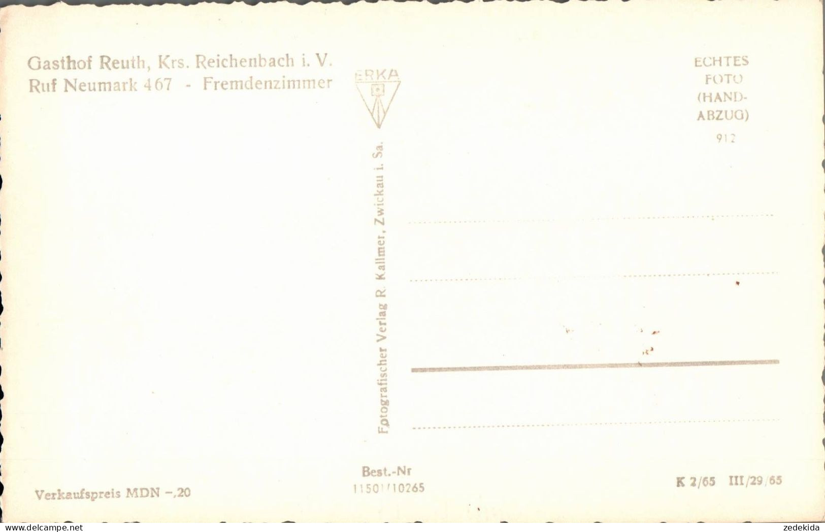 B4390 - TOP Reuth (Neumark) - Gasthof Gaststätte - Verlag Kallmer - Vogtland