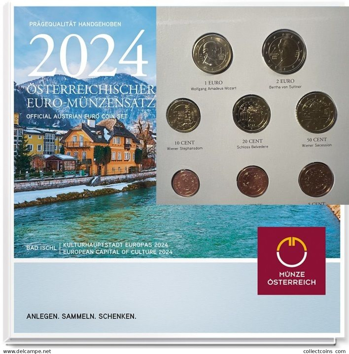 Oostenrijk BU Set 2024 1 Cent T/m 2 Euro Austria Osterreich Autriche KMS Coffret Bu - Autriche