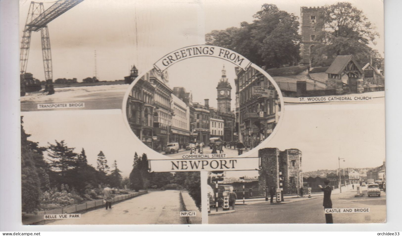 CPSM Pays De Galles - Newport - Greetings From Newport (avec 5 Vues : Commercial Street / Transporter Bridge ...) - Monmouthshire