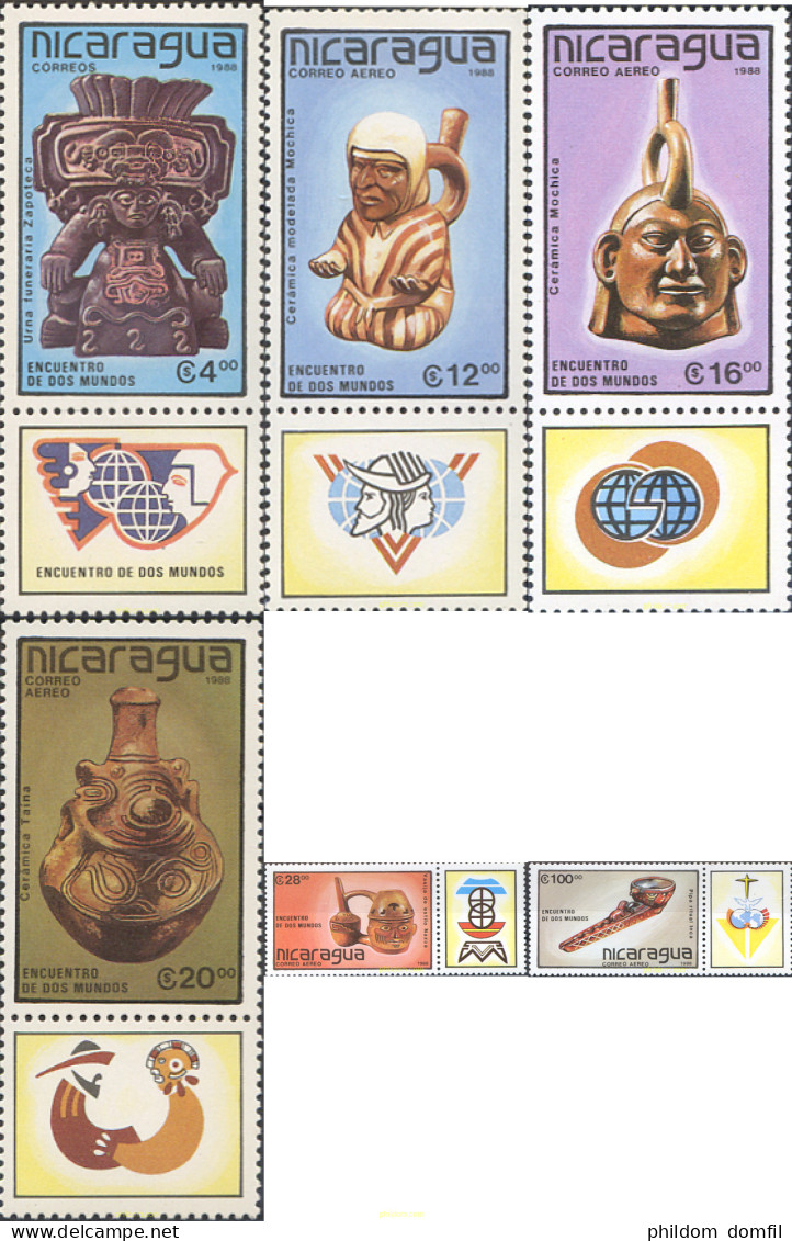 160260 MNH NICARAGUA 1988 500 ANIVERSARIO DEL DESCUBRIMIENTO DE AMERICA POR CRISTOBAL COLON - Nicaragua