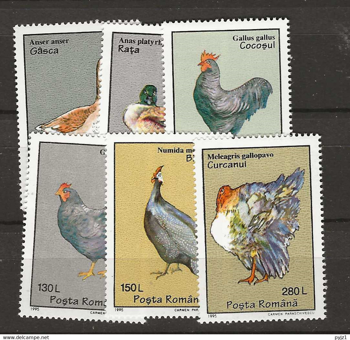 1995 MNH Romania Mi 5111-16 Postfris** - Gallinacées & Faisans