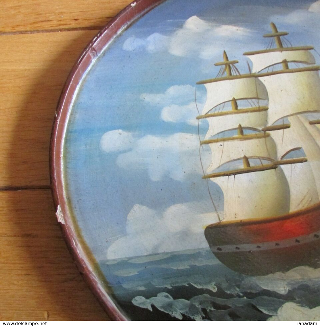 Vintage Sailing Ship Oil Painting - Boats