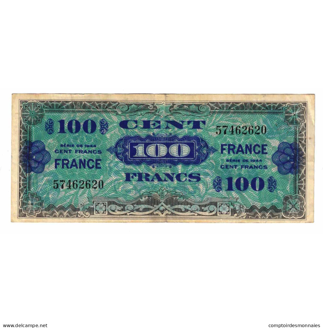 France, 100 Francs, 1945 Verso France, 1945, SERIE DE 1944, TTB, Fayette:VF25.1 - 1945 Verso Francia