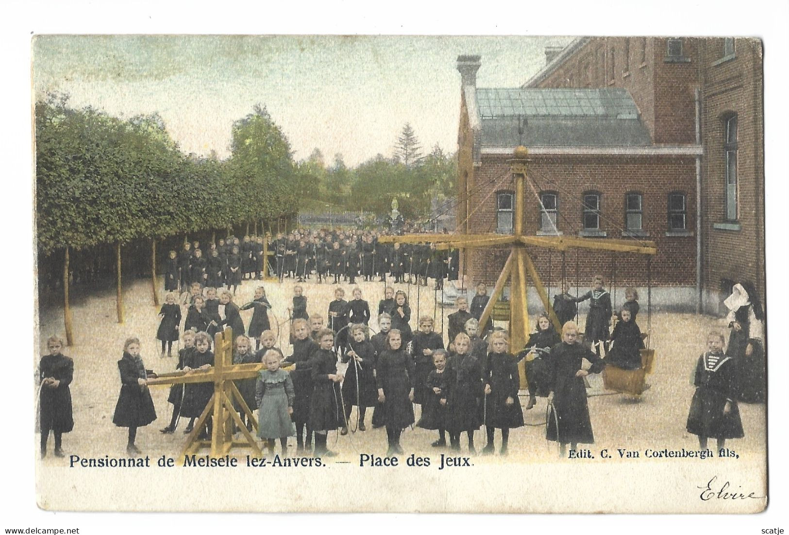 Pensionnat De Melsele Lez-Anvers.   -   Place De Jeux  -   1903   Naar   Eecloo - Beveren-Waas