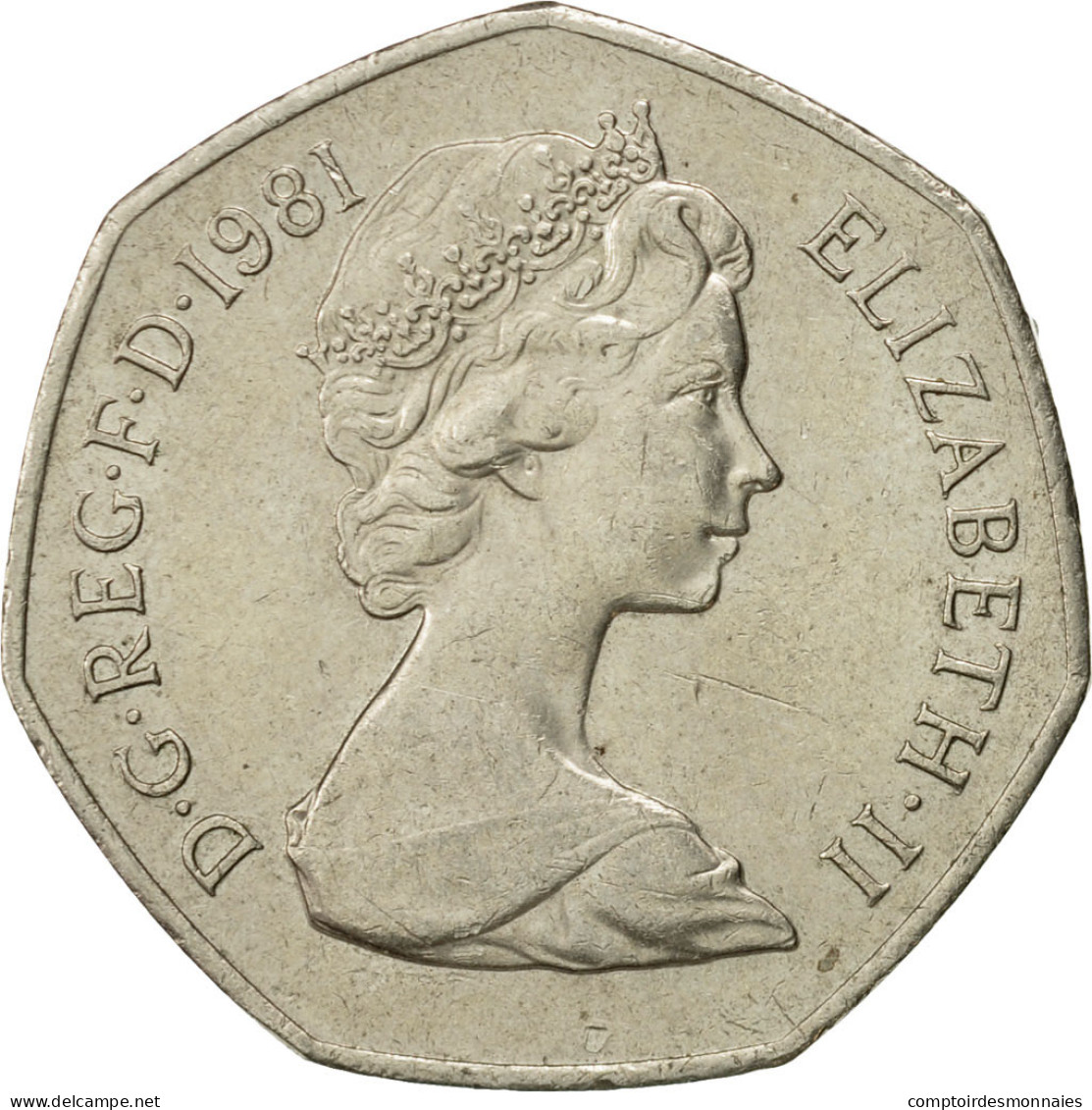 Monnaie, Grande-Bretagne, Elizabeth II, 50 New Pence, 1981, TTB+, Copper-nickel - 50 Pence