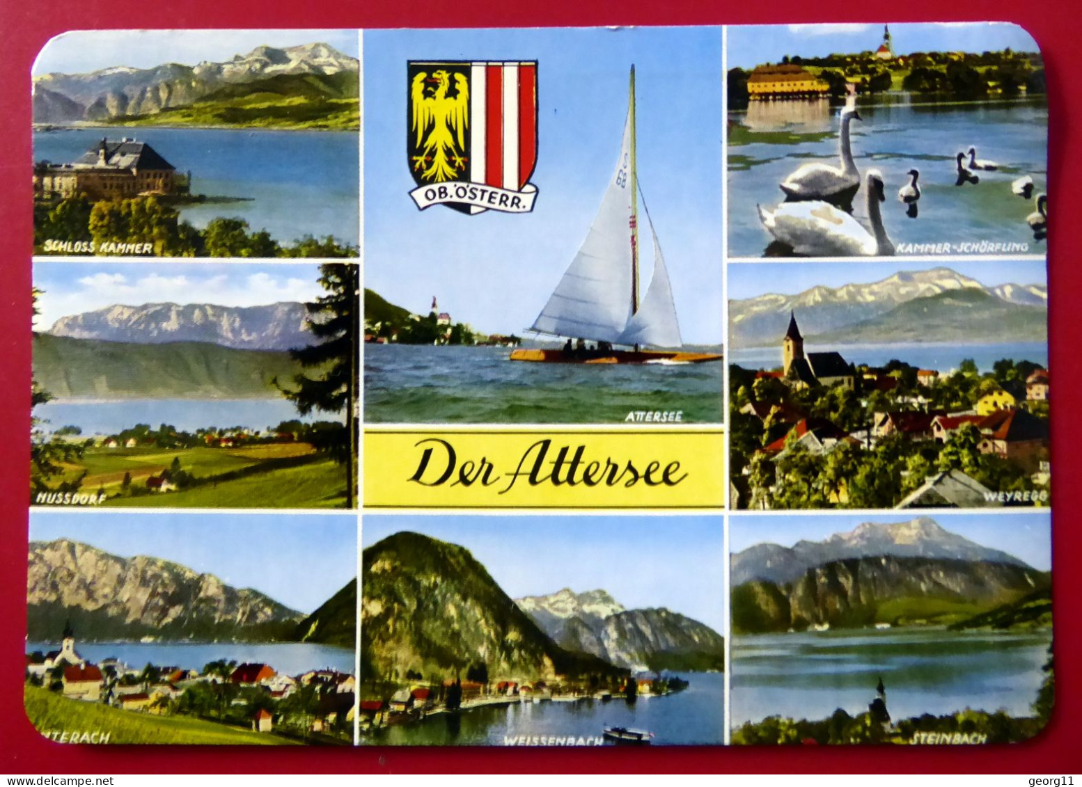 Attersee - Salzkammergut - Vöcklabruck - 1980 - Wappen Segelboot Schloss - Vöcklabruck