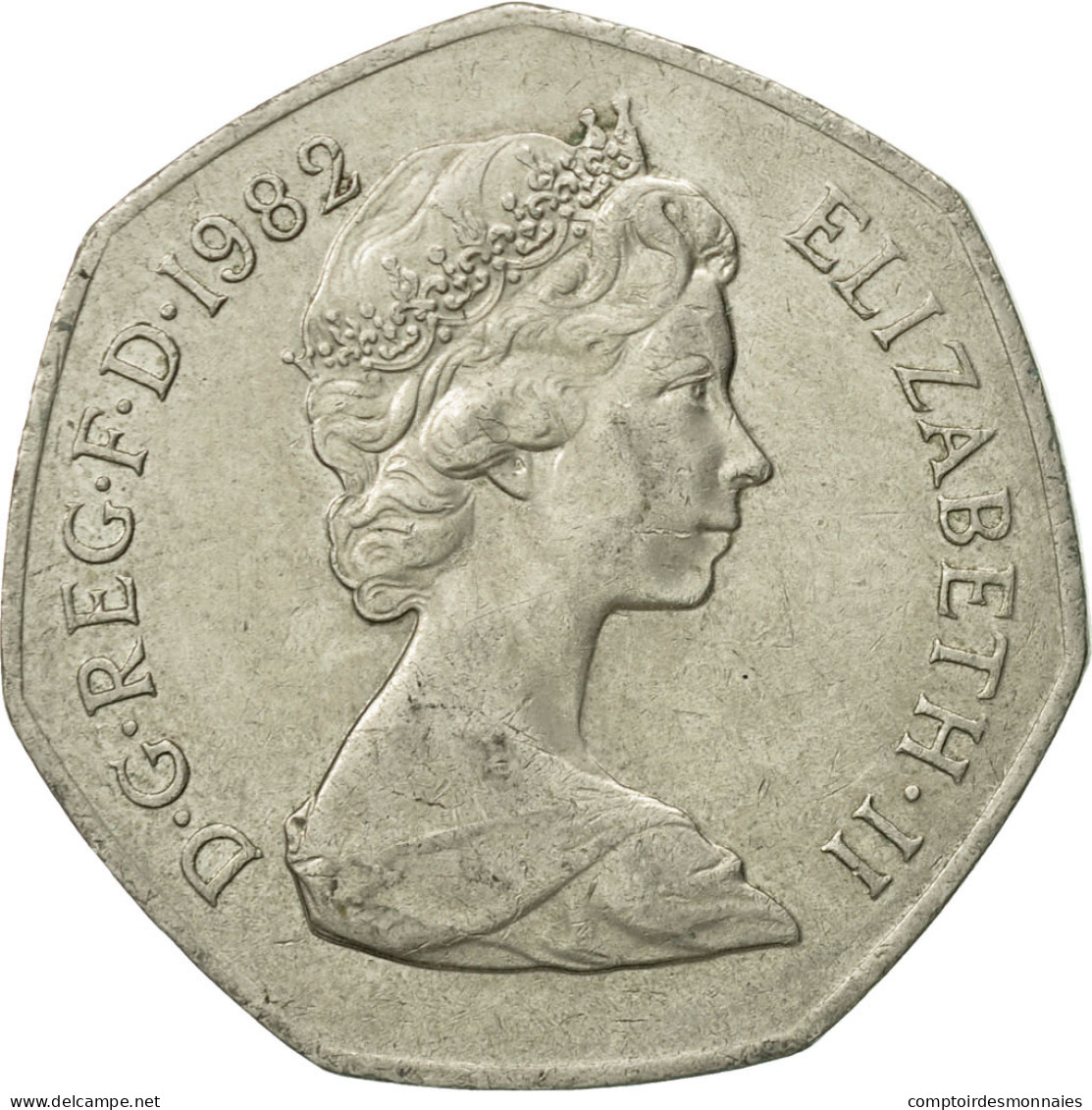 Monnaie, Grande-Bretagne, Elizabeth II, 50 Pence, 1982, TTB, Copper-nickel - 50 Pence