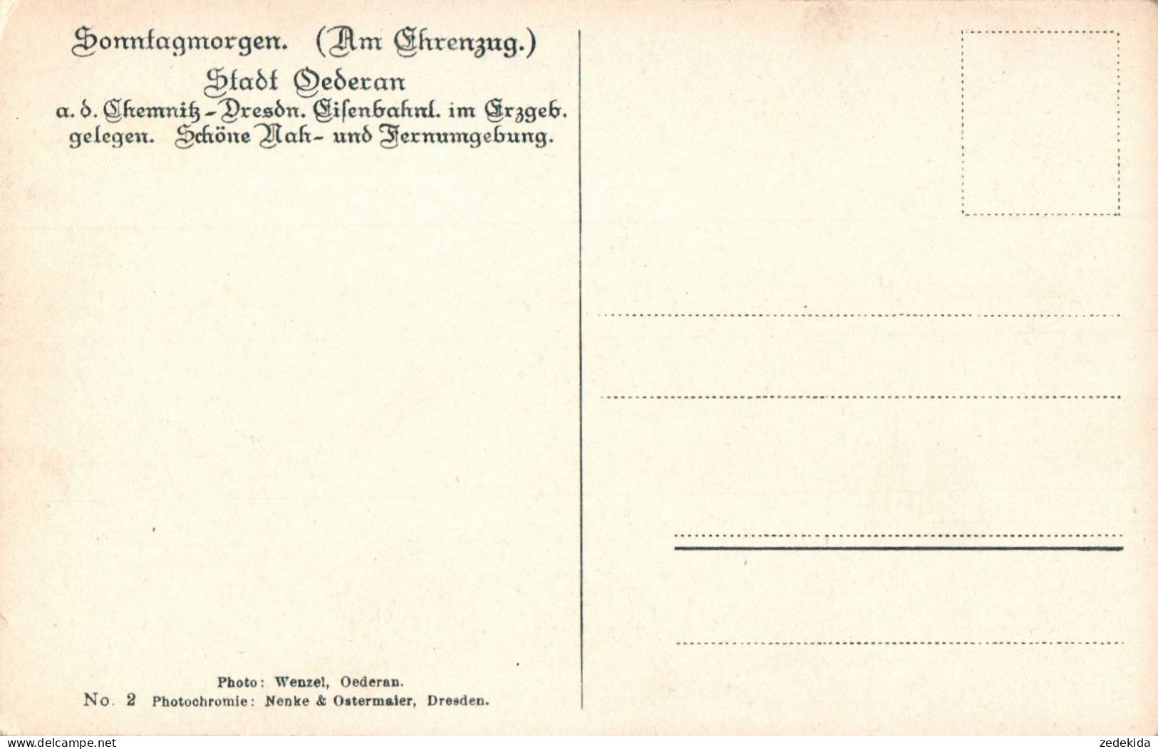 G8133 - Oederan Ehrenzug - Photochromie Nenke & Ostermaier - Foto Wenzel - Oederan