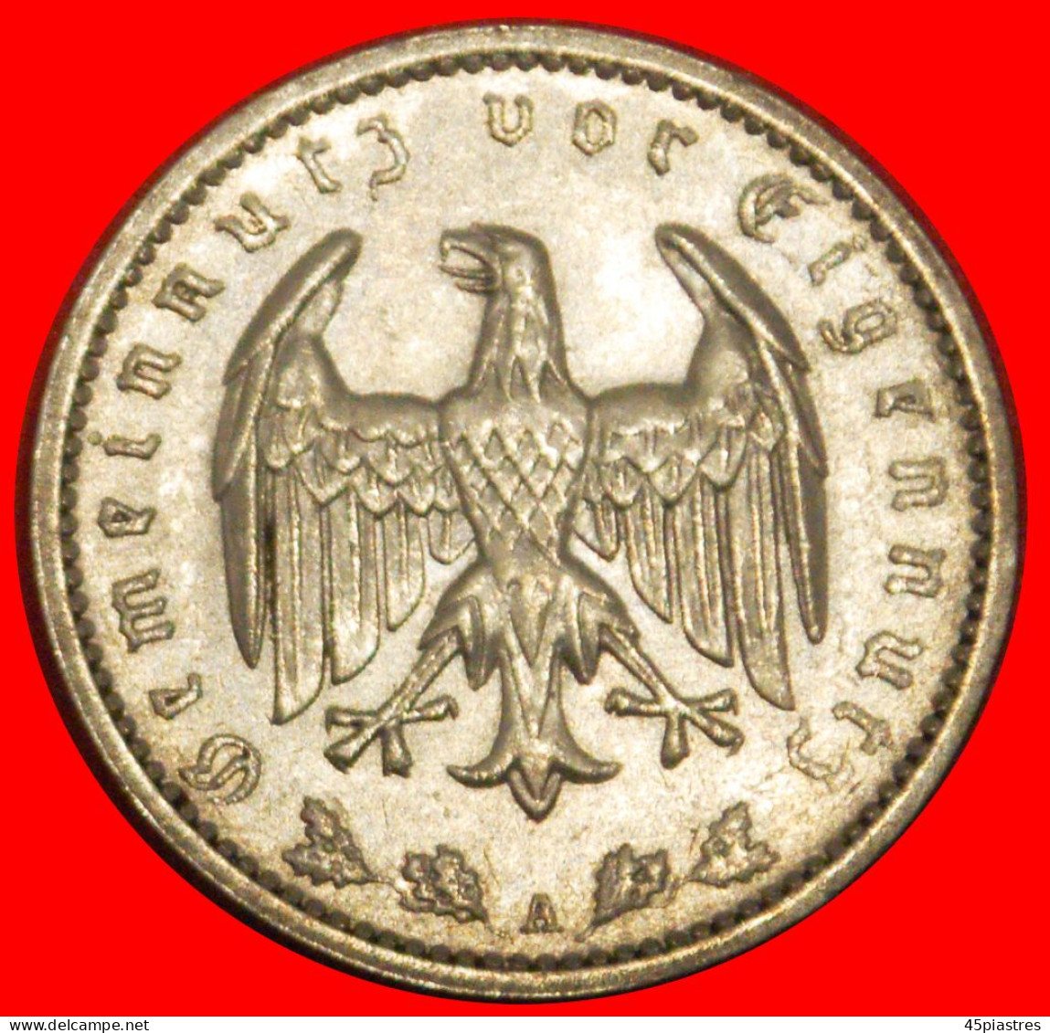 * NO SWASTIKA (1933-1939): GERMANY  1 MARK 1937A! THIRD REICH (1933-1945) · LOW START ·  NO RESERVE! - 1 Reichsmark