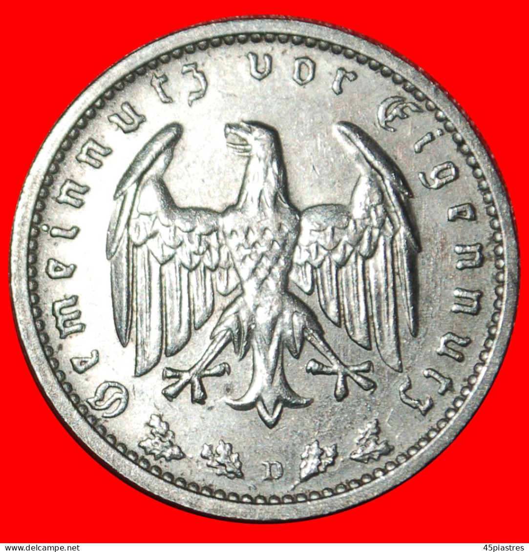 * NO SWASTIKA (1933-1939): GERMANY  1 MARK 1937D UNCOMMON! THIRD REICH (1933-1945) BAVARIA! · LOW START ·  NO RESERVE! - 1 Reichsmark