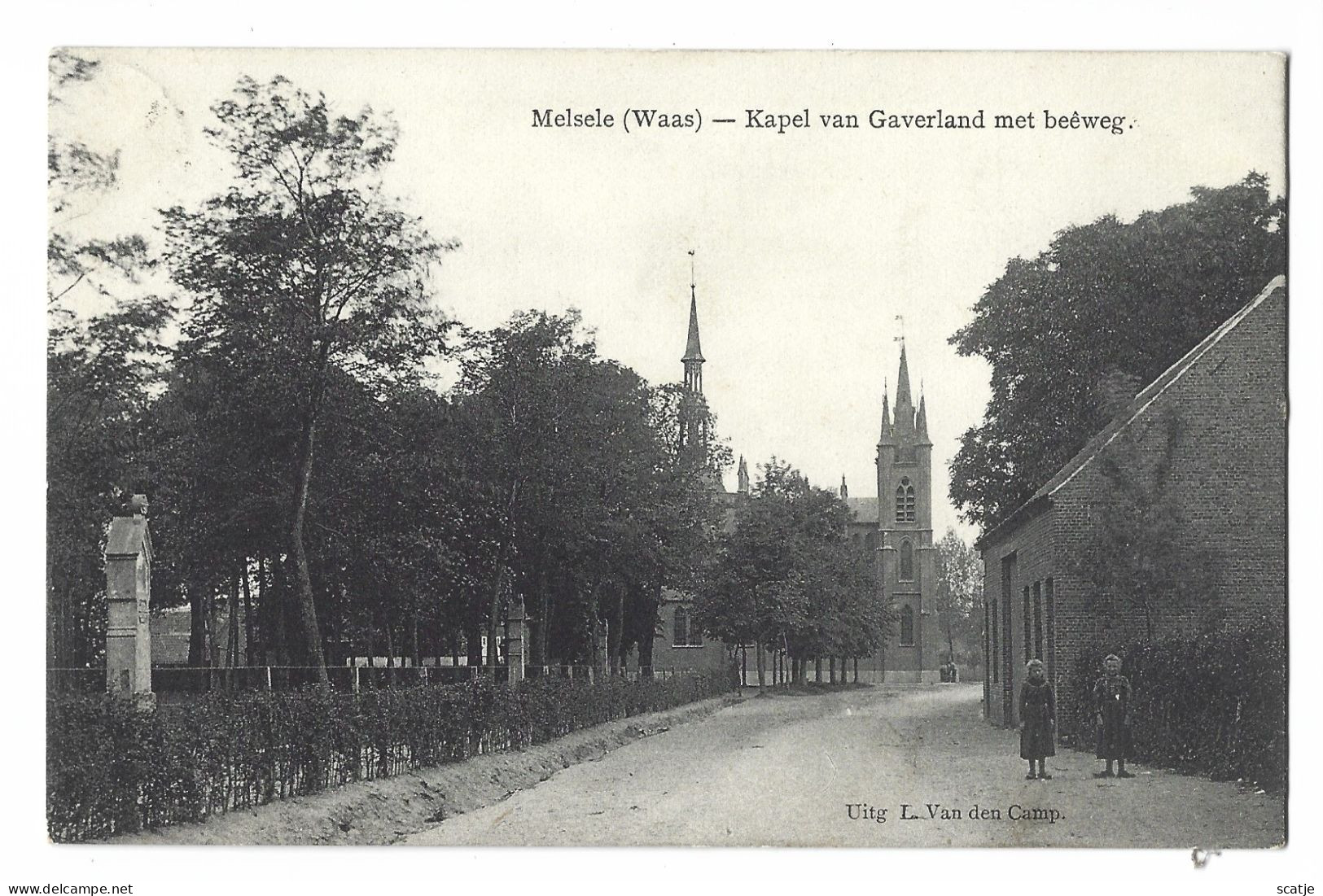 Melsele   -   Kapel Van Gaverland Met Beéweg.   -   1911   Naar   Anvers - Beveren-Waas