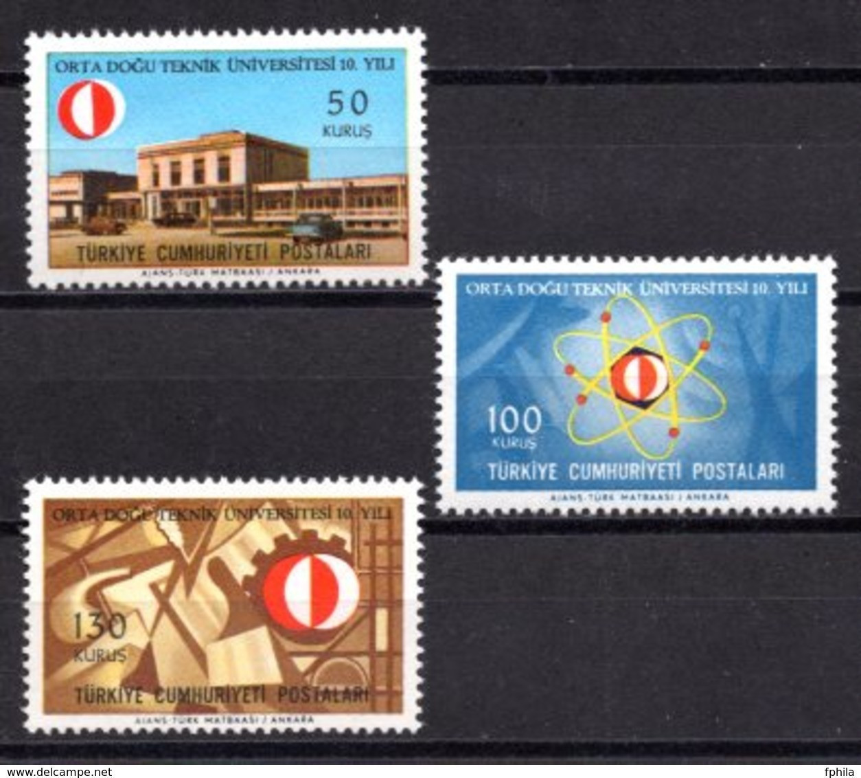 1966 TURKEY 10TH ANNIVERSARY OF MIDDLE EAST TECHNICAL UNIVERSITY MNH ** - Unused Stamps