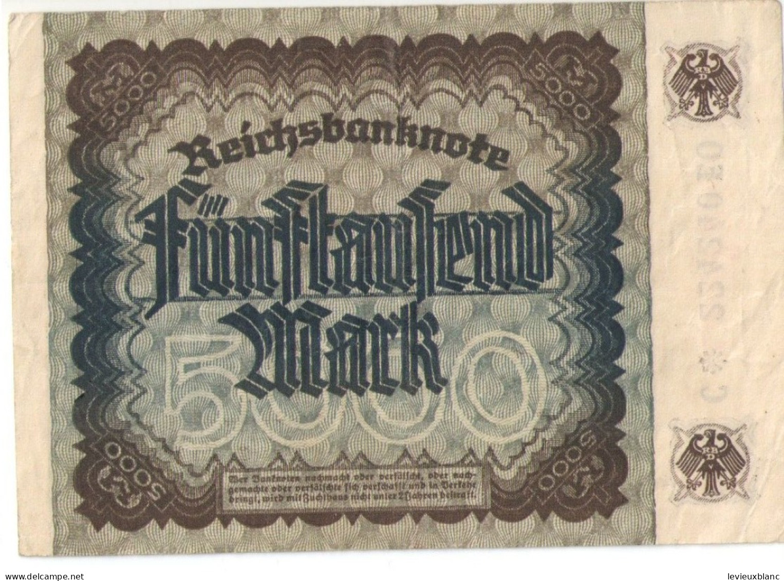 Billet De Banque Ancien/1Billet / Reichsbanknote/5 000 Fünthausend Mark/ Berlin/2 December 1922       BILL252 - 5000 Mark