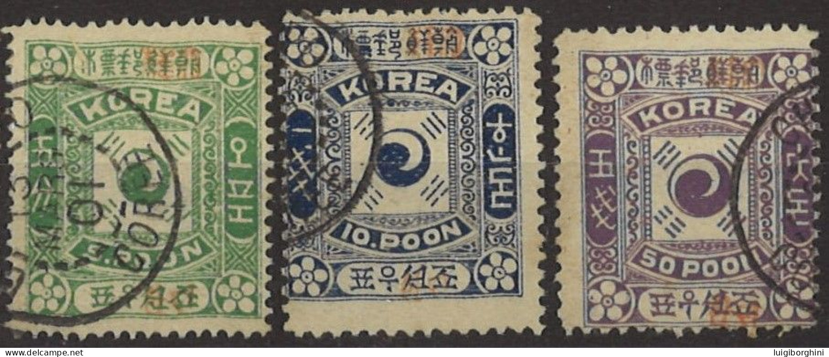 COREA 1897 - Soprastampati In Rosso - Usati - Korea (...-1945)