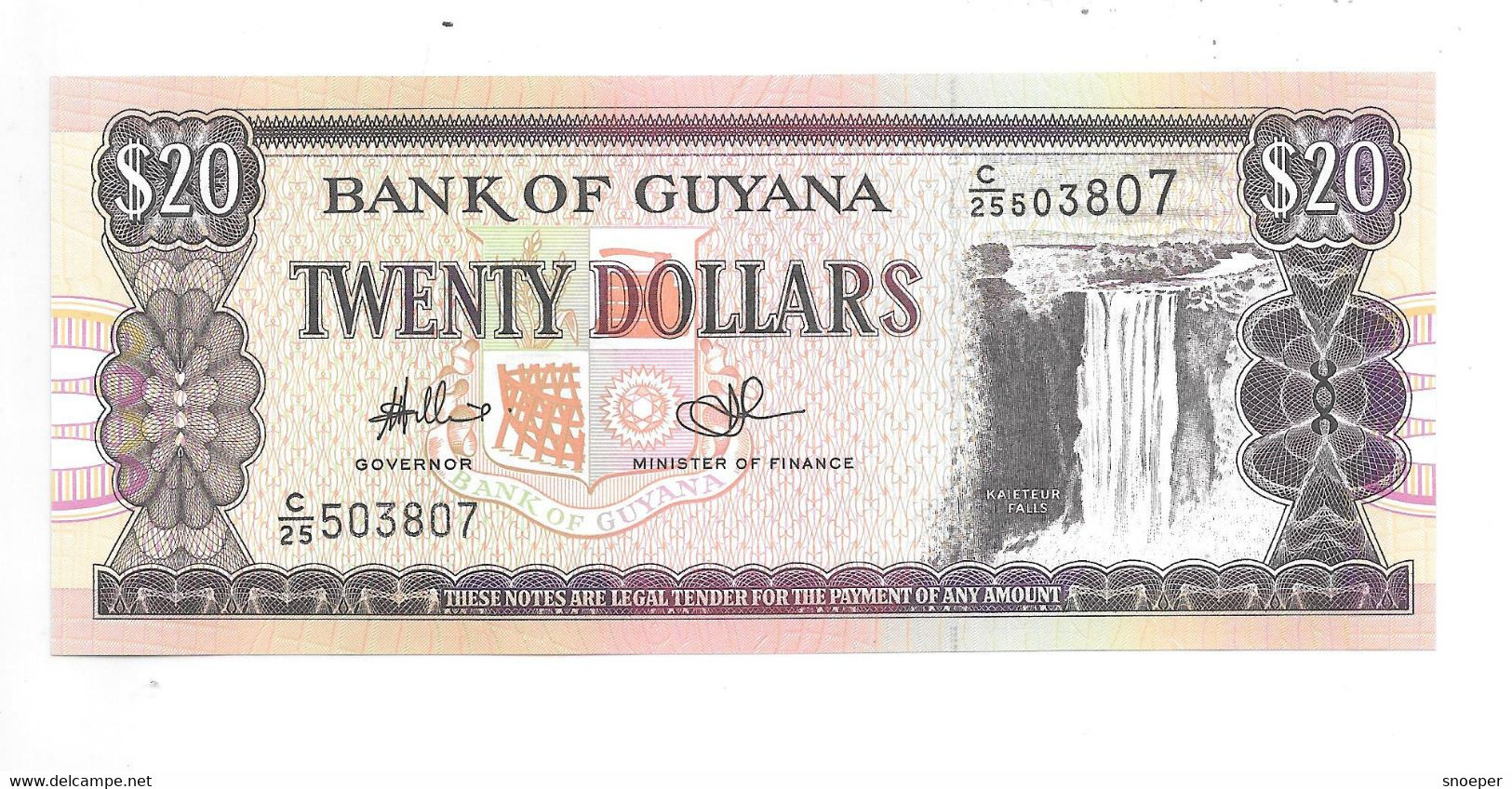 Guyana 20 Dollars 2006  30e Sig 14   Unc - Guyana