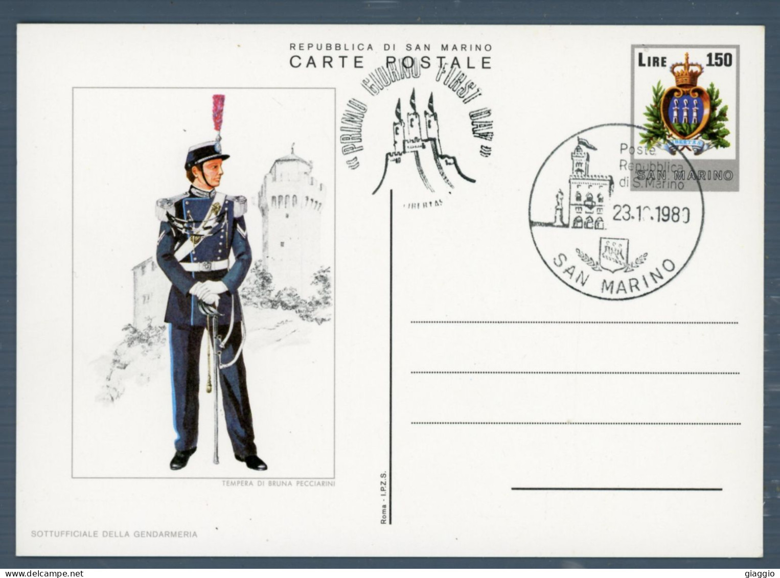 °°° Francobolli N. 1734 - Cartolina Postale Uniforme San Marino °°° - Interi Postali