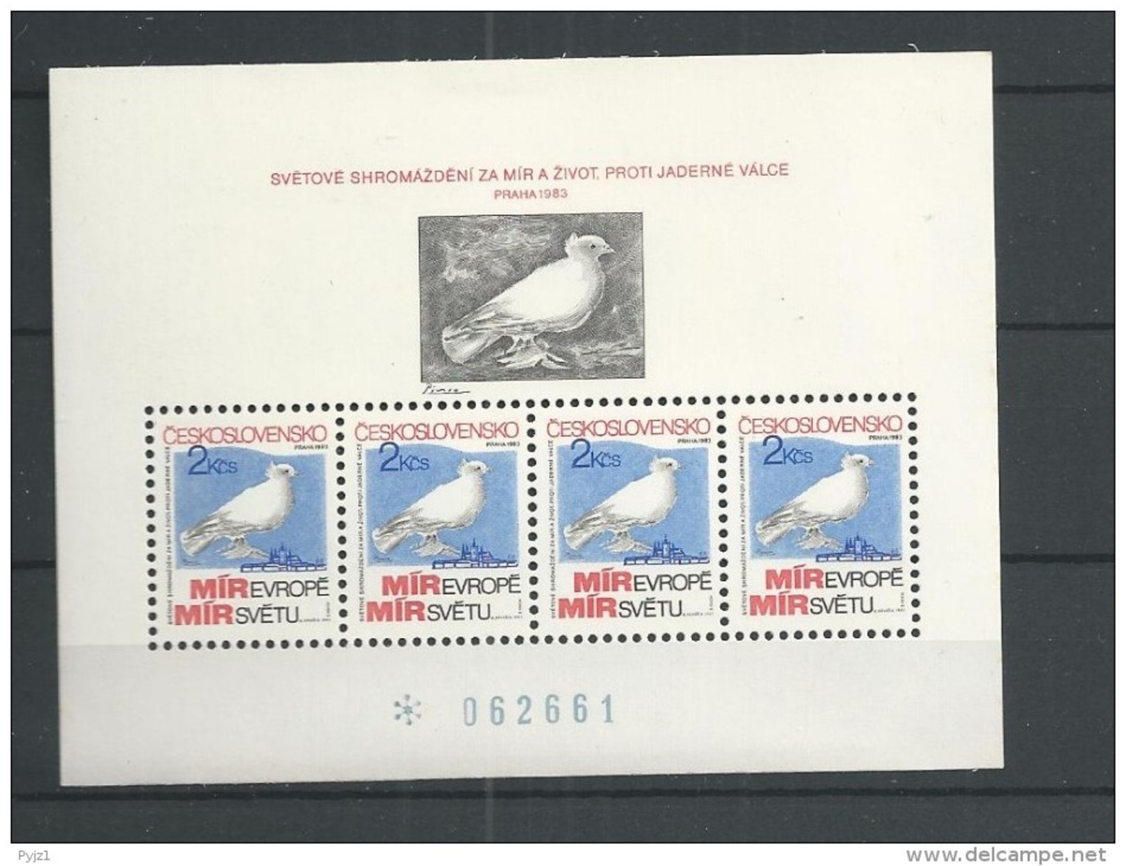 1983 MNH  Ceskoslovensko, Block 54 - Hojas Bloque