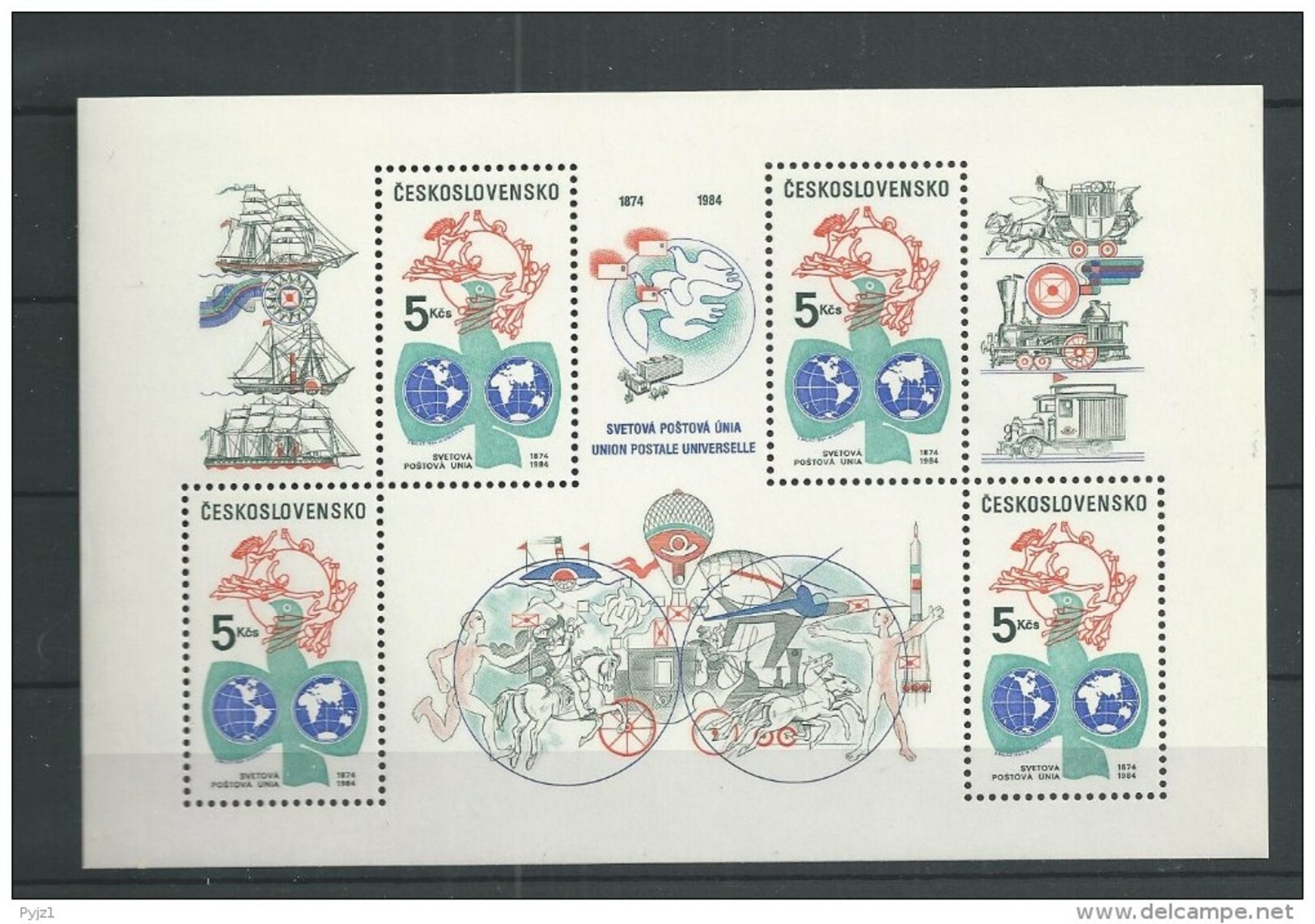 1984 MNH  Ceskoslovensko, Block 58 - Hojas Bloque