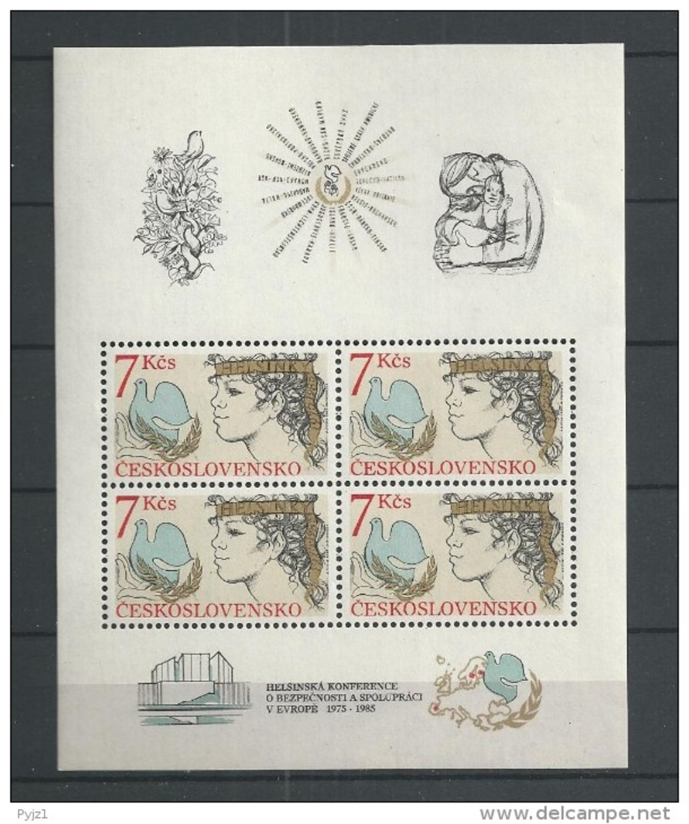 1985 MNH  Ceskoslovensko, Block 65 - Hojas Bloque