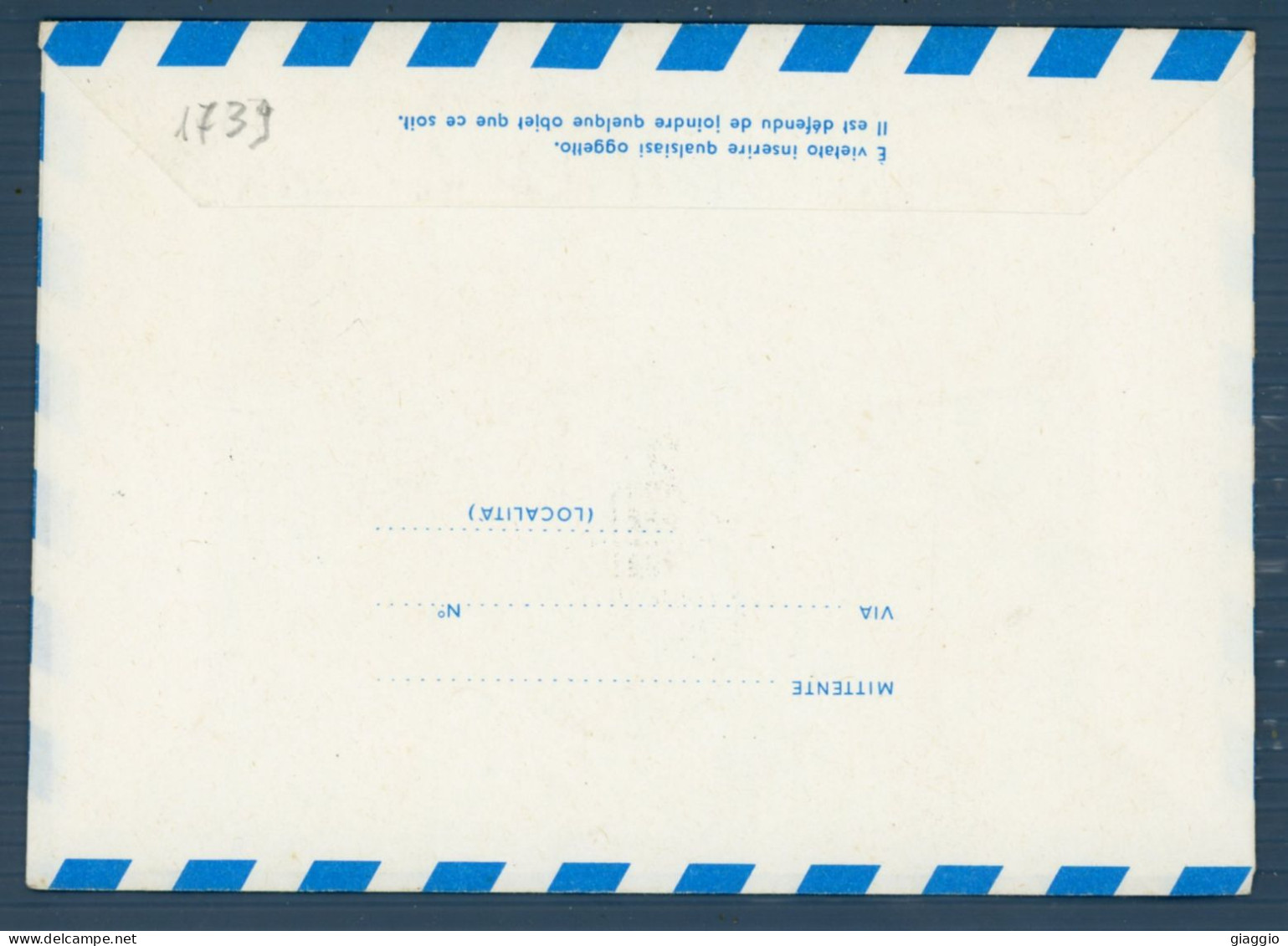 °°° Francobolli N. 1739 - Aerogramma San Marino °°° - Postal Stationery