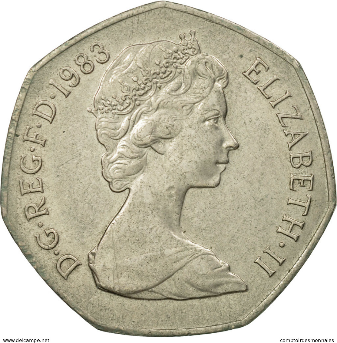 Monnaie, Grande-Bretagne, Elizabeth II, 50 Pence, 1983, TB+, Copper-nickel - 50 Pence