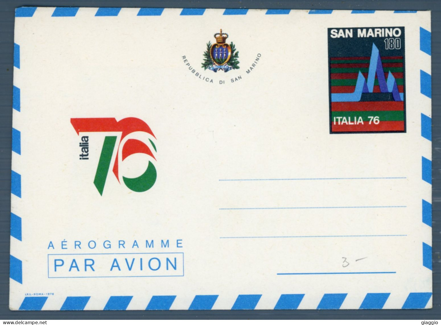 °°° Francobolli N. 1741 - Aerogramma San Marino °°° - Postwaardestukken