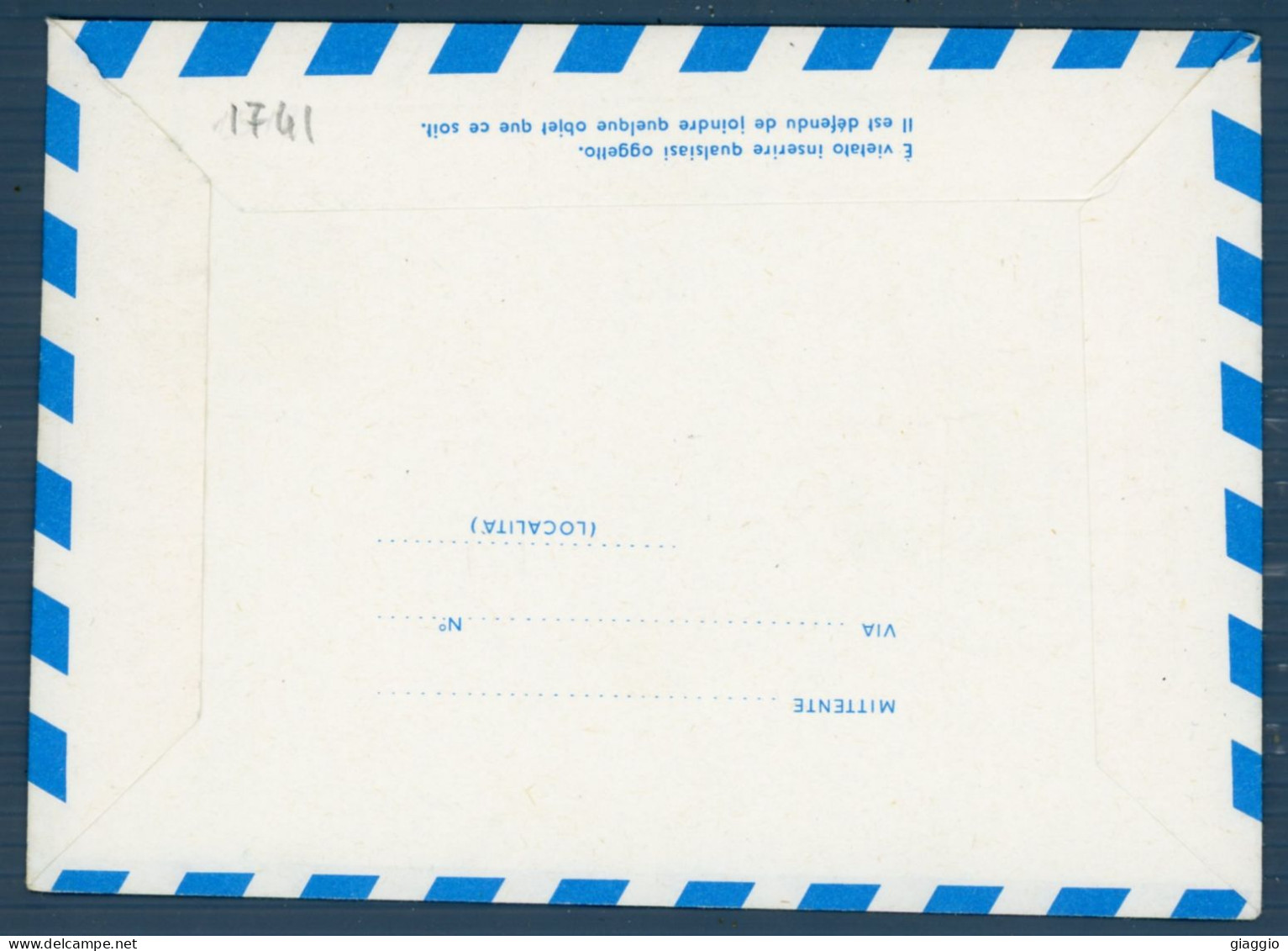 °°° Francobolli N. 1741 - Aerogramma San Marino °°° - Postal Stationery