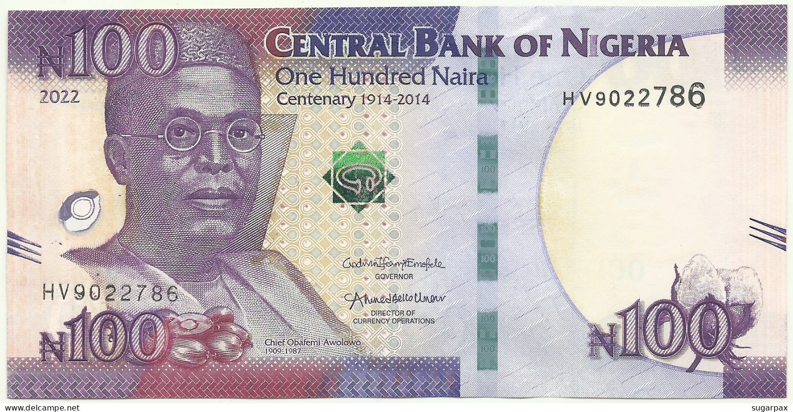 NIGÉRIA - 100 Naira - 2022 - P 41.d - Unc. - Commemorative - Polymer Plastic - Nigeria