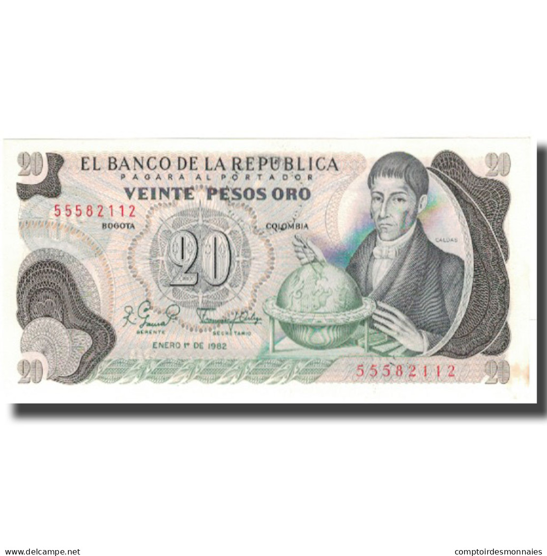 Billet, Colombie, 20 Pesos Oro, 1982-01-01, KM:409d, NEUF - Colombie