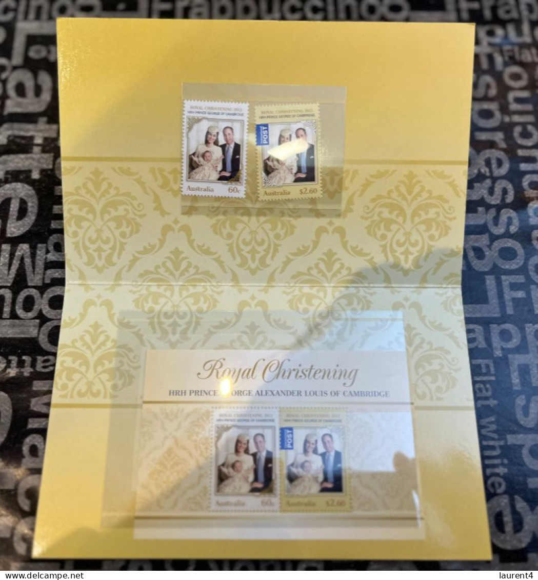 2-1-2024 (4 W 9) Australia Stamp Pack - Royal Christening (Prince George) 2 Stamps + Mini-sheet - Presentation Packs