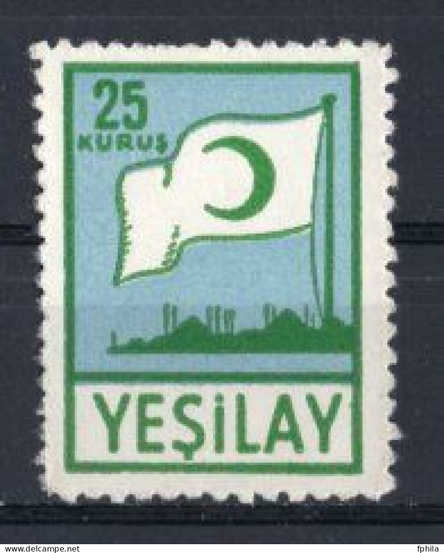 TURKEY GREEN CRESCENT AID STAMP MH * - Charity Stamps