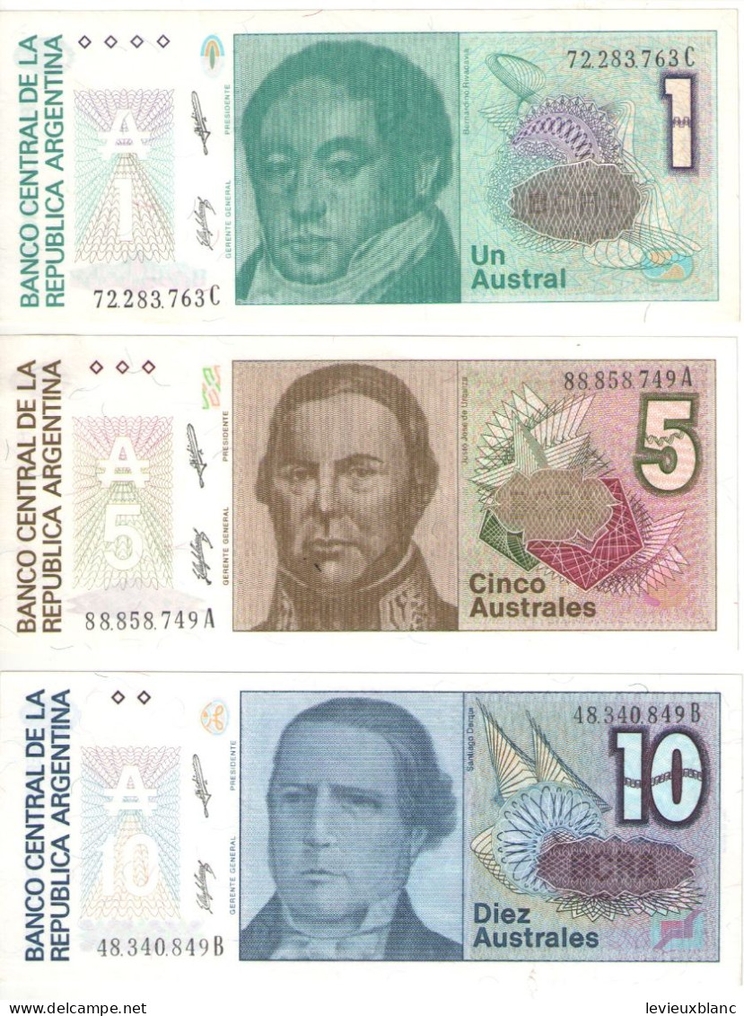 3 Billets De Banque Anciens/Casa De Moneda / Republica Argentina/ 1,5 Et 10 Australes/1985-80   BILL244 - Argentina