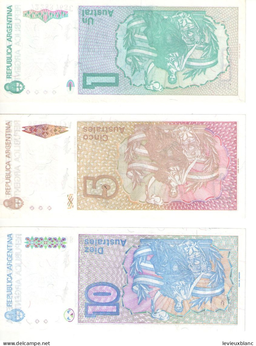 3 Billets De Banque Anciens/Casa De Moneda / Republica Argentina/ 1,5 Et 10 Australes/1985-80   BILL244 - Argentina